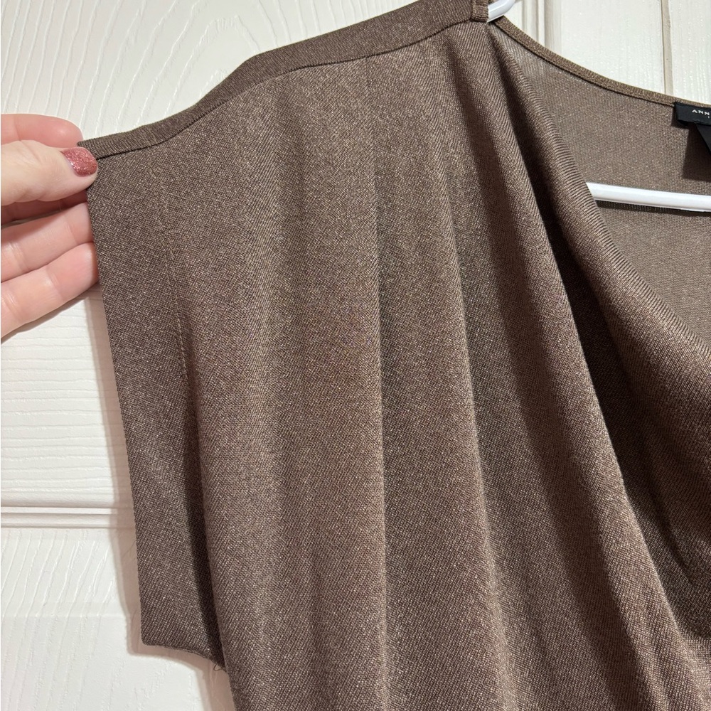 Ann Taylor Brown Midi Dress with Cowl Neck - Picture 4 of 7